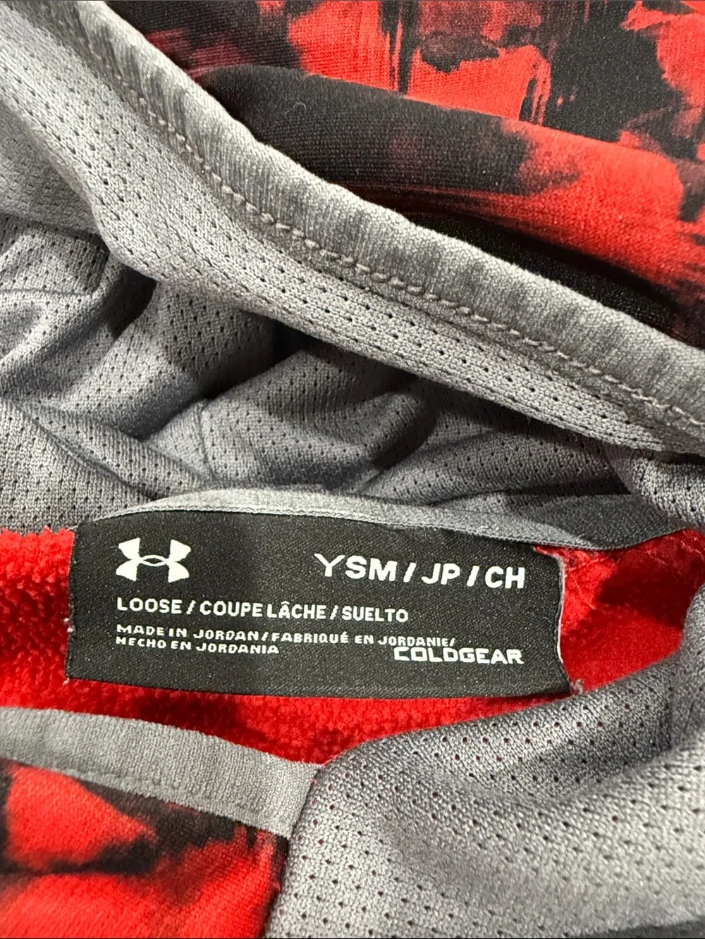 Under Armour Red & Black Boys' Pullover Hoodie with Gray Logo